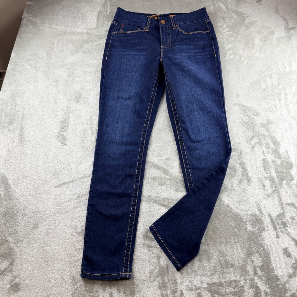 Seven7 Tummyless High Rise Skinny Jeans Women's 6 Dark Wash Blue Denim